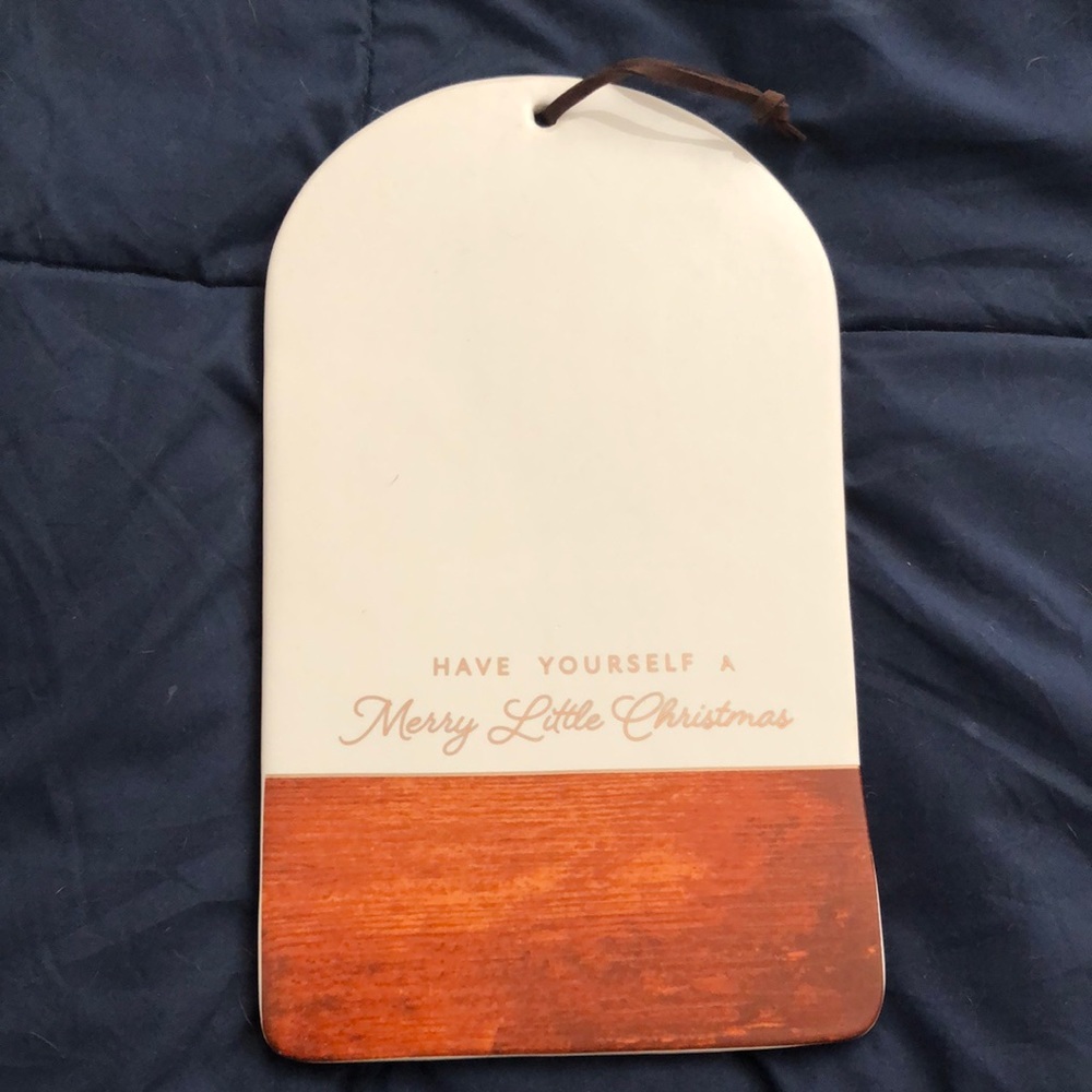 NWT “Have yourself a merry little Christmas” cheese board/ serving platter